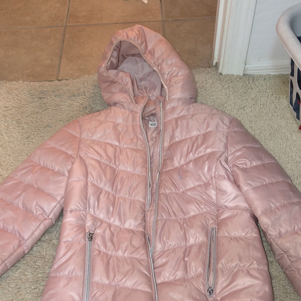 H&M Girls Pink Puffer Coat